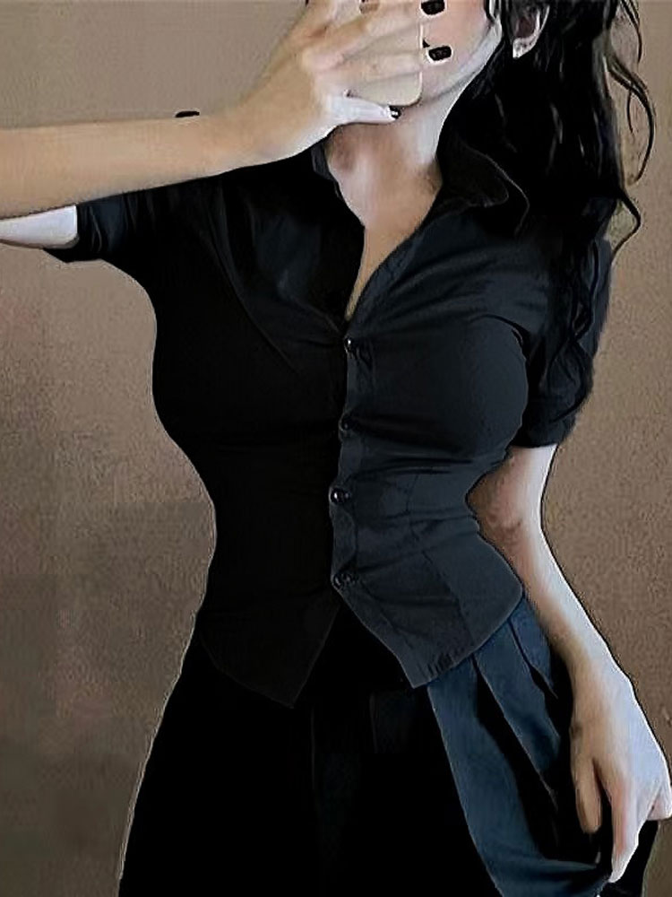 Fashion Woman Blouse Elastic S - Street Fashion In Korea ulasan dan harga