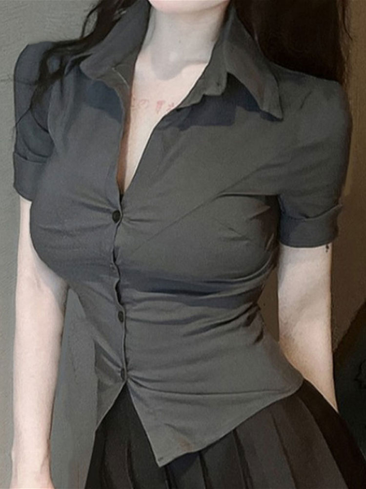 Fashion Woman Blouse Elastic S - Street Fashion In Korea ulasan dan harga